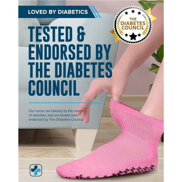 Diabetic Ankle Socks with Grippers for Men and Women - 4 Pair 1/4 Length Socks - Picture 4 of 7